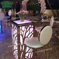 heavy duty gold metal stainless steel high led bar table and chair used