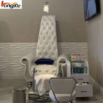 Factory Suppler Cheap Beauty Salon Furniture King Throne Luxury High Back White Modern Pedicure Spa Chair