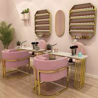 European Dtyle Nail Tables Beauty Salon Manicure Table Set Pink Nail Manicure Table Wholesale