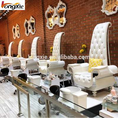 Amazing Cheap Antique Design King Throne High Back Royal Modern Cheap White Luxury Nail Salon Pedicure Spa Chair